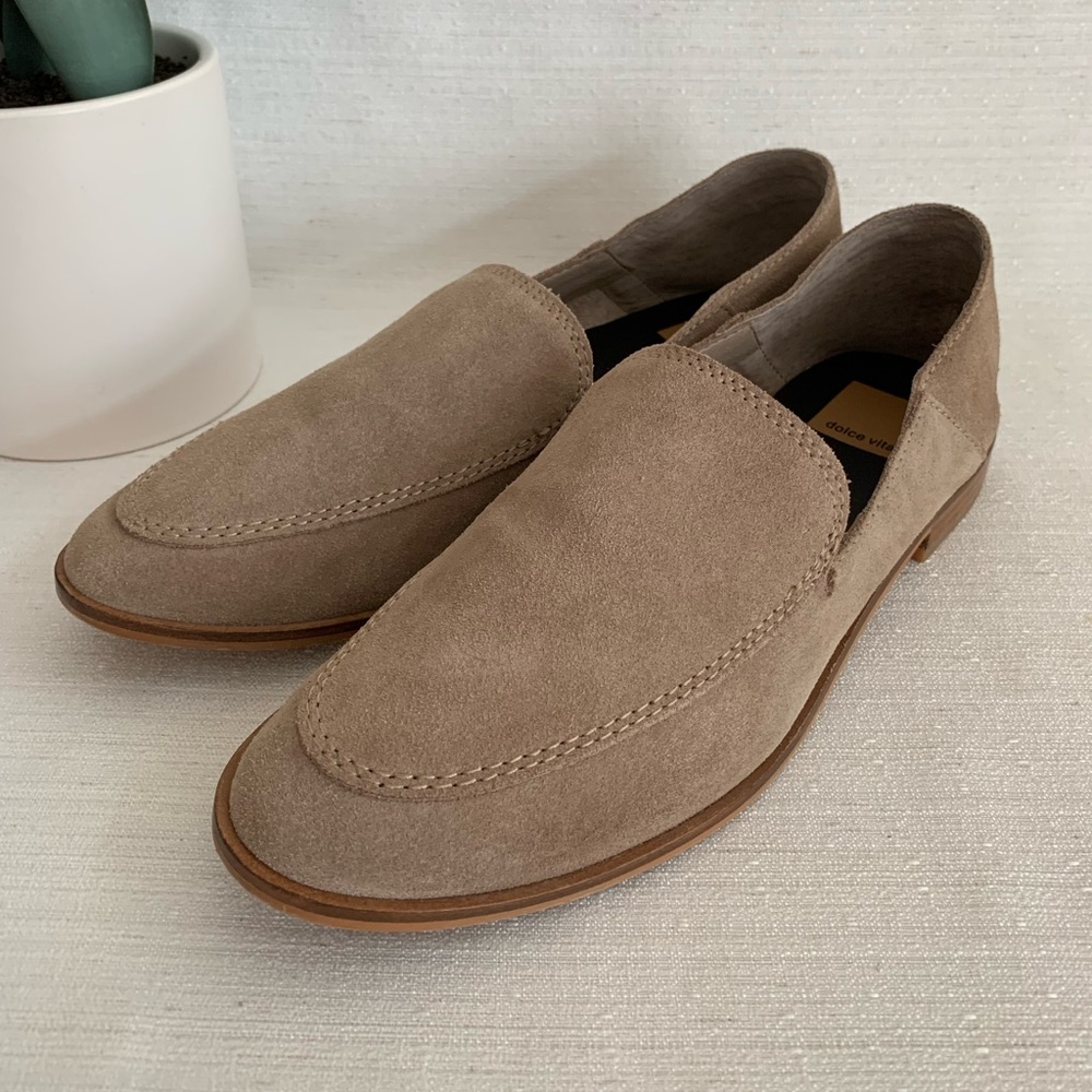 Dolce Vita Tan Suede Leather Slip On Loafers Women's